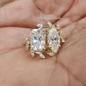 Celebrity Replica Ring Toi Et Moi Marquise - Radiant Cut Engagement
