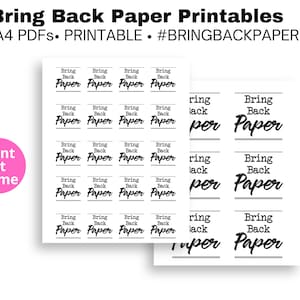 Bring Back Paper Printables