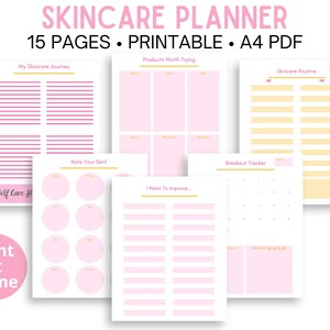 Skincare Planner, Digital Planner, Skincare Routine Planner and Skincare Journal
