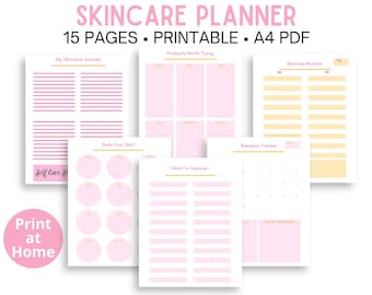 Skincare Planner: Tracker della routine quotidiana, formato A4 stampabile (PDF)