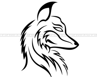 Fox Outline Clipart Etsy