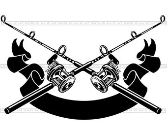 Download Crossed Fishing Rods Etsy