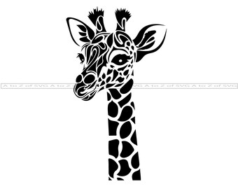 photo Outline Giraffe Face Clipart giraffe head clipart etsy