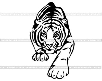 Tiger Outline Design Etsy