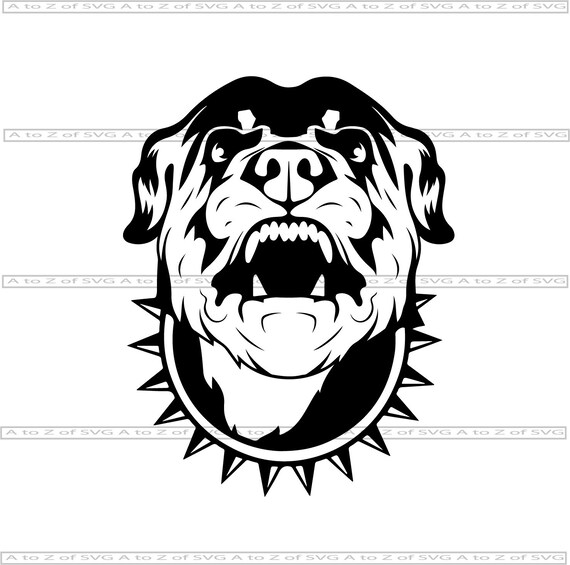 Download Angry Rottweiler Face Head Attack Dog Collar K 9 Canine Pup Etsy
