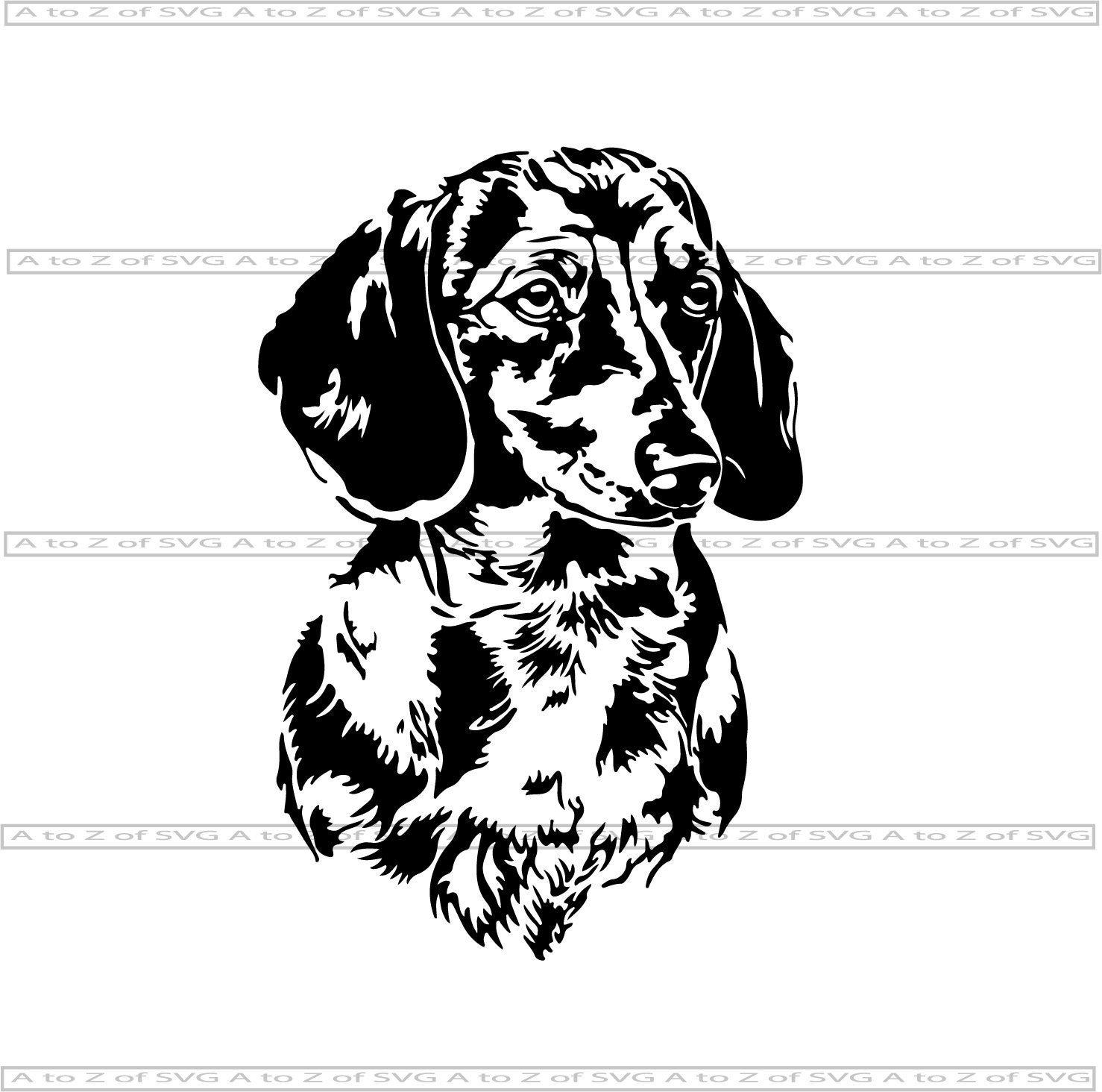 Dachshund Face Head Dog K-9 Canine Puppy Detailed Silhouette | Etsy