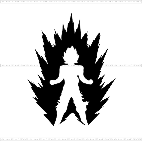 Download Goku Super Saiyan Dragonball Z Full Body Detailed Silhouette Etsy