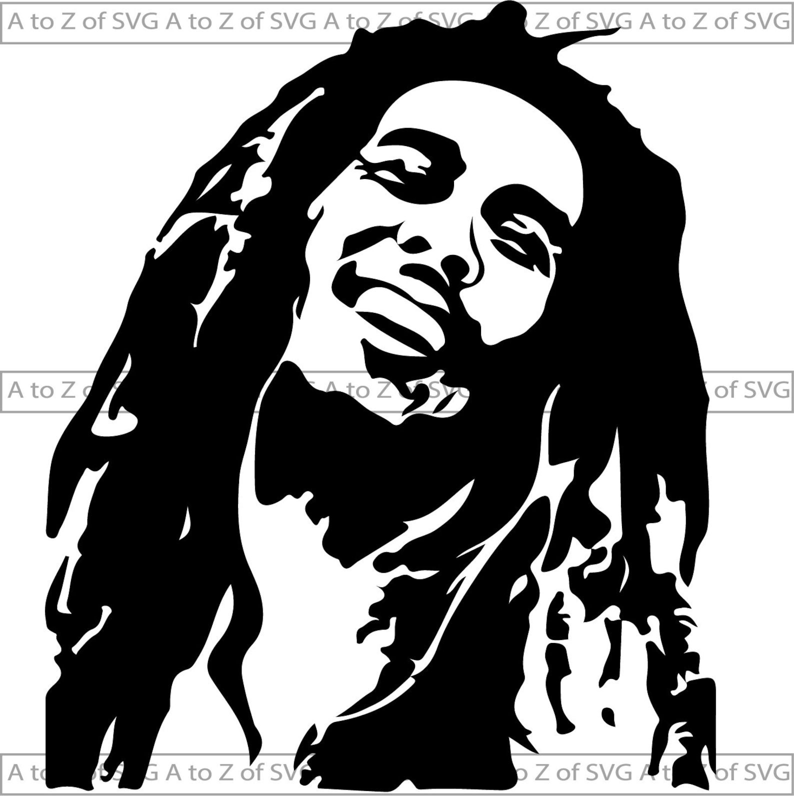 Bob Marley Celebrity Famous Weed Marijuana Detailed Silhouette | Etsy