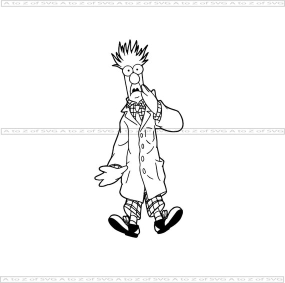Beaker Muppets Full Body Paniced Detailed Silhouette Cameo Etsy