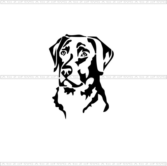 Download Labrador Face Head Dog K 9 Canine Detailed Silhouette Cameo Etsy