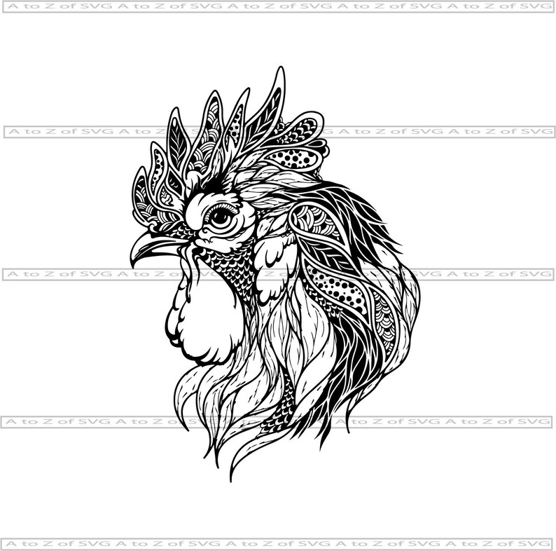 Download Chicken Head Decorated Face Farm Animal Rooster Hen Detailed Silhouette Outline Cameo Outline Svg Design Logo Png Cutting Design Cricut Urns Memorials Pet Supplies Keyforrest Lt