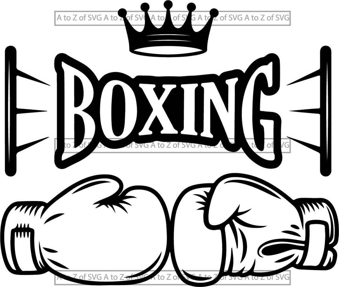 Boxing Gloves Gym SVG Design Logo DXF PNG Vector Clipart Cut Etsy