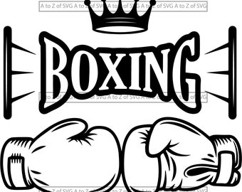 Silhouette Boxing Logo Boxing Club SVG Fight Club Boxing Gloves SVG dxf png pdf Cut File for Cricut
