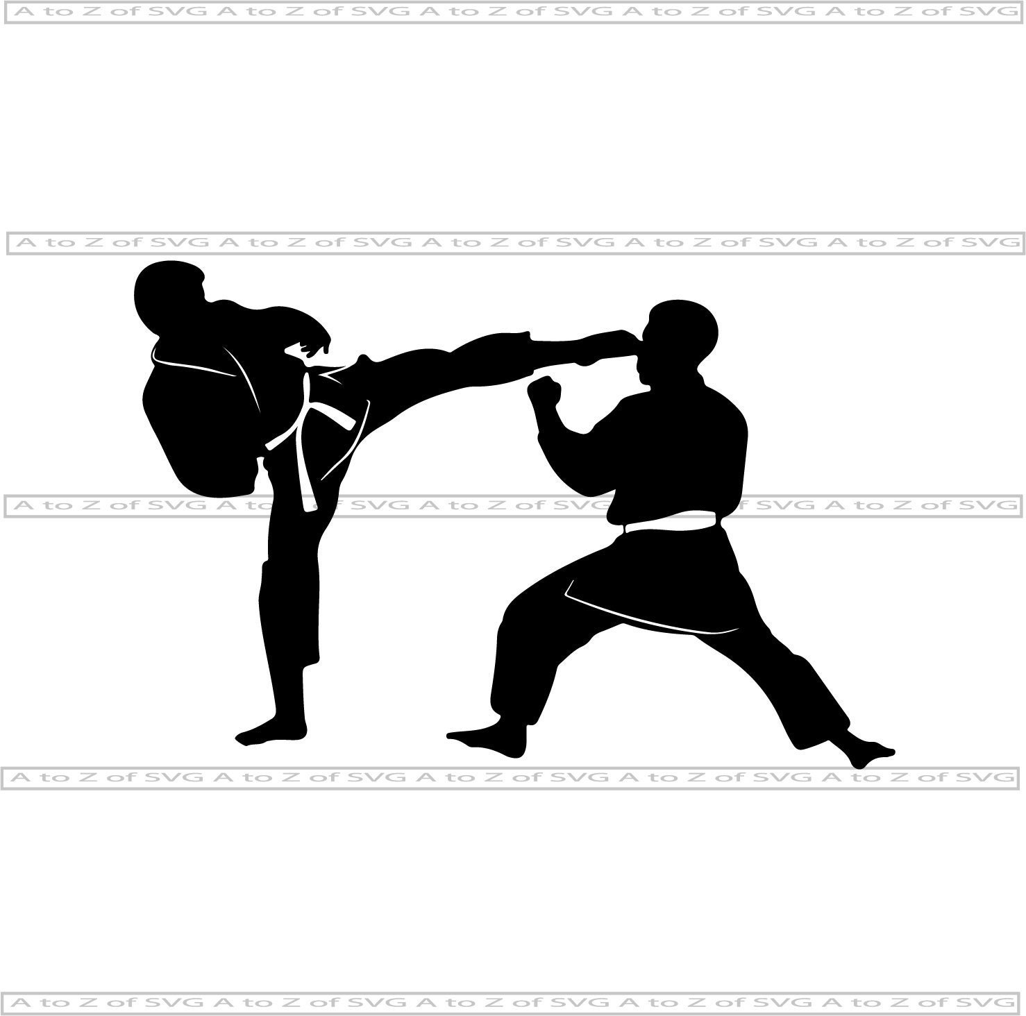 Karate Kick Face Head Jiu Jitsu Combat Fighting Detailed Etsy