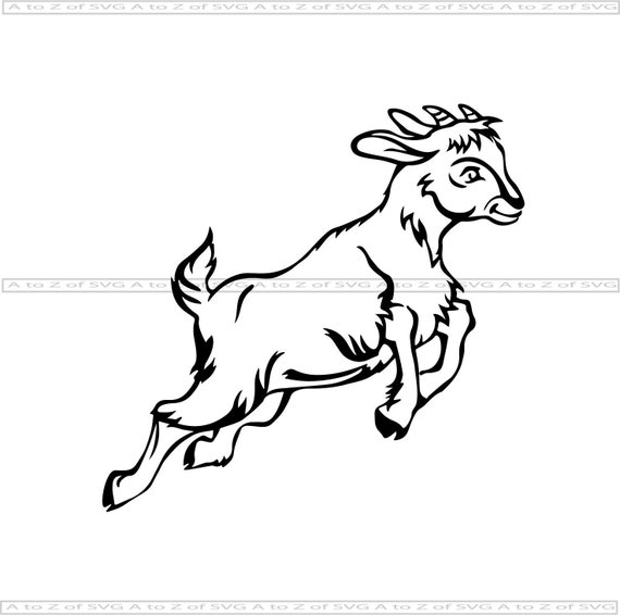 Download Jumping Goat Full Body Animal Farm Horns Sheep Detailed Etsy