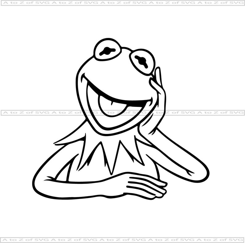 Kermit der Frosch Muppets lächelnd detaillierte Silhouette Kermit der Frosch Muppets lächelnd detaillierte Silhouette