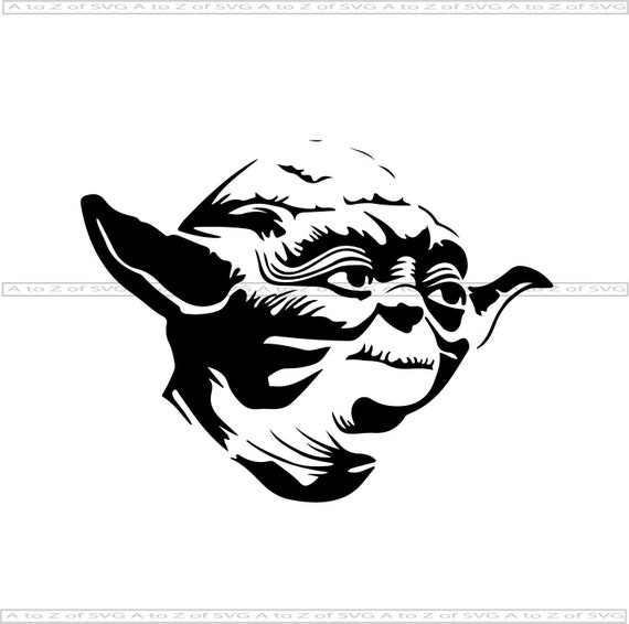 Download Yoda Face 2 Star Wars Detailed Silhouette Outline Svg Design Etsy