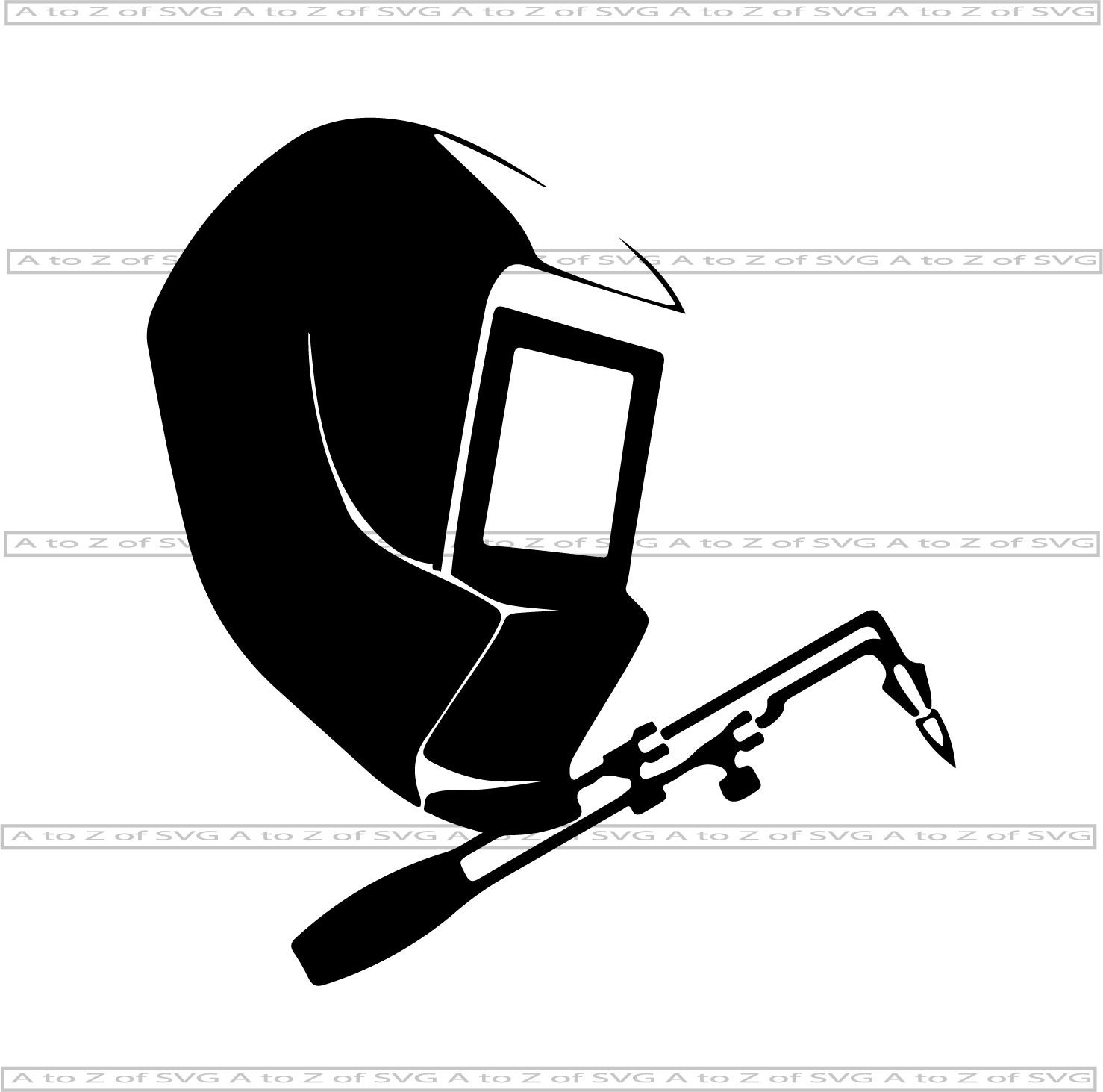 Welding Helmet Torch Construction Tools Detailed Outline Etsy