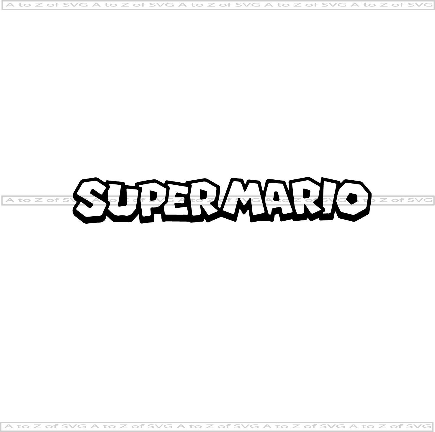 Super Mario Logo Sign Game Mario Kart Detailed Silhouette | Etsy