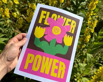 Impressão Flower Power A4 em papel grosso