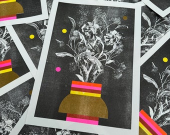 Estudo de flores e vasos C