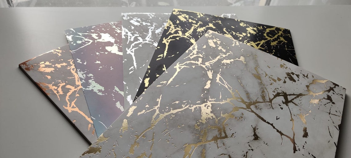 Marble Foil Card A4 Marble Paper A4 Cardstock A4 Marble Etsy