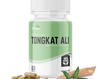 Organic Tongkat Ali Capsules, Natural Energy Boost, Premium Herbal Supplement, 500mg High Potency Natural Extract 200:1 Long Jack