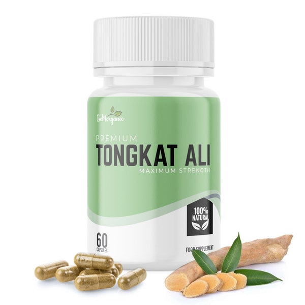 Organic Tongkat Ali Capsules, Natural Energy Boost, Premium Herbal Supplement, 500mg High Potency Natural Extract 200:1 Long Jack
