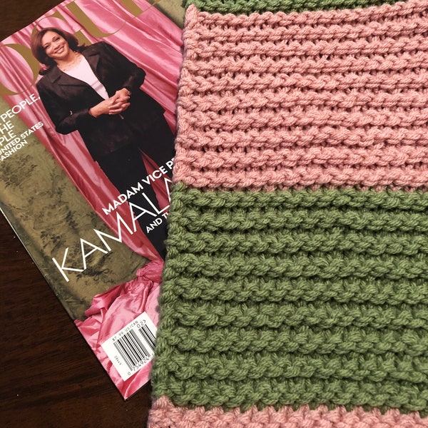 Pink and Green Stripes scarf