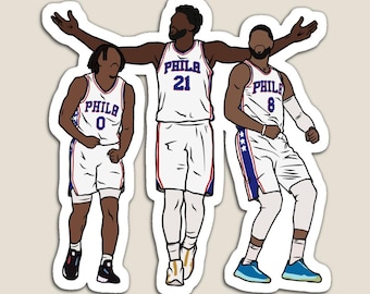 Maxey, Embiid and PG Glossy Sticker (3” Water Resistant) Laptop and Phone Decal