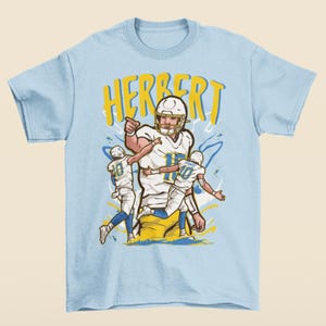 Justin Herbert Cartoon Style Los Angeles Football T-Shirt