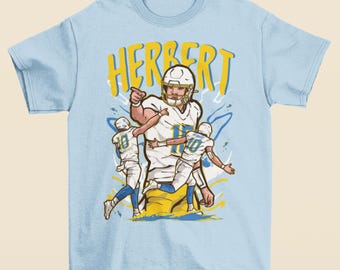 Justin Herbert Cartoon Style Los Angeles Football T-Shirt