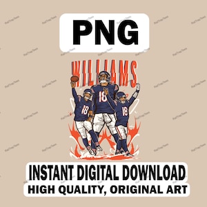 Caleb Williams Cartoon PNG Instant Digital Download (Full Quality, For Personal Use)
