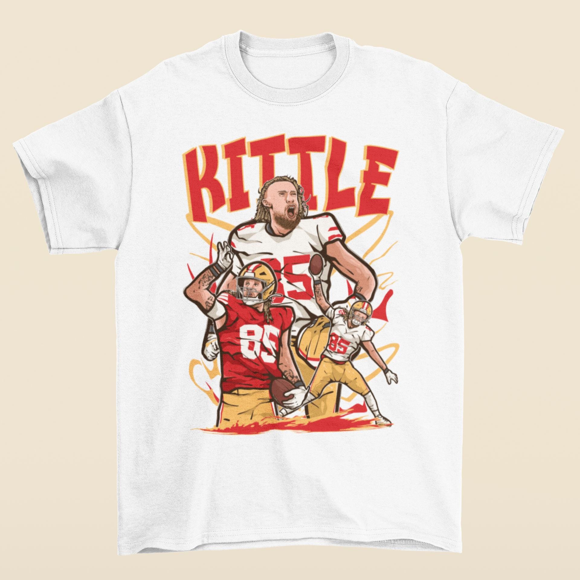 George Kittle Cartoon Style San Francisco Football T-shirt - Etsy
