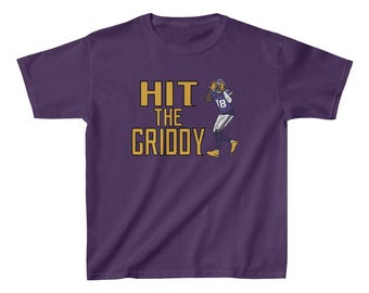 Youth T-Shirt Justin Jefferson Hit The Griddy Tee Kids Sizes