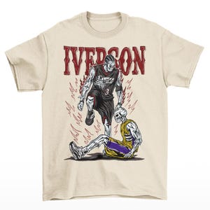 Camiseta estilo caricatura de esqueleto vintage de Allen Iverson