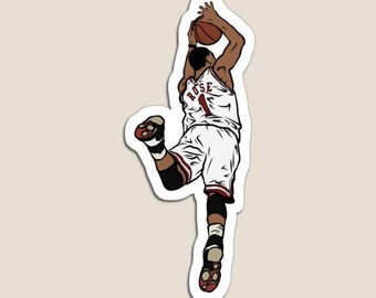 Derrick Rose Slam Dunk Glossy Sticker (3”, Water Resistant) Laptop and Phone Decal