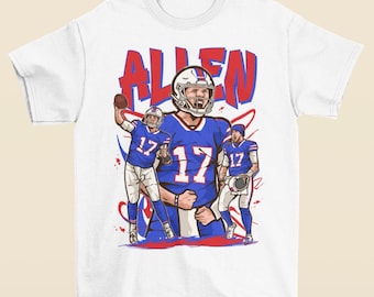 Camiseta de búfalo con estilo de dibujos animados de Josh Allen