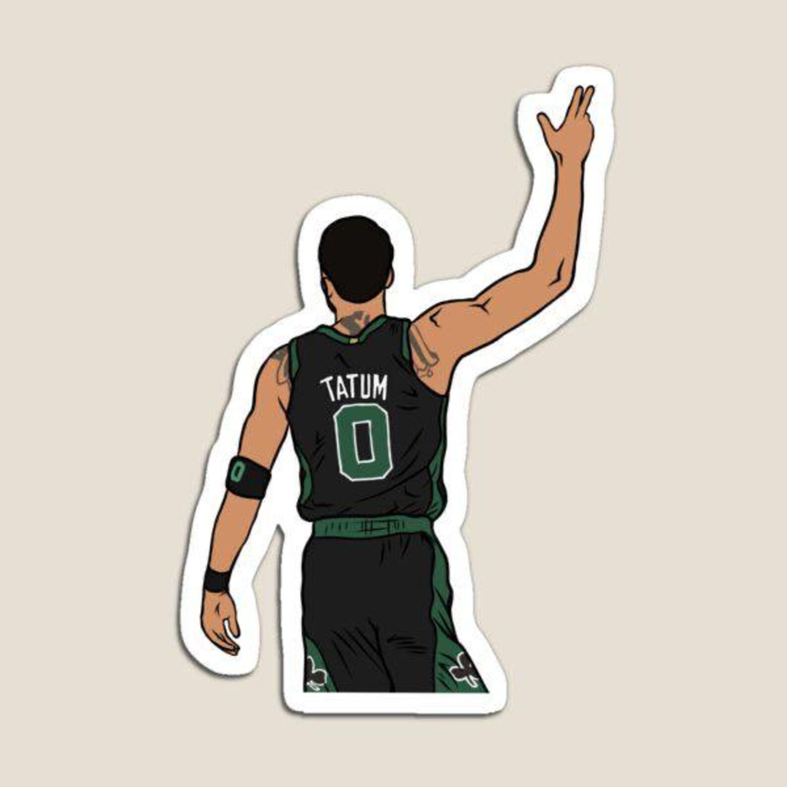 Jayson Tatum 3 Point Celebration Glossy Sticker (3β, Water Resistant ...