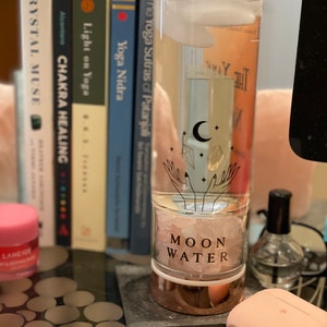 Rose Gold Stainless steel Crystal Moon Water Bottle image 3