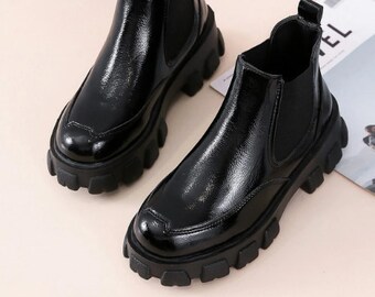 wide fit soft leather ankle boots