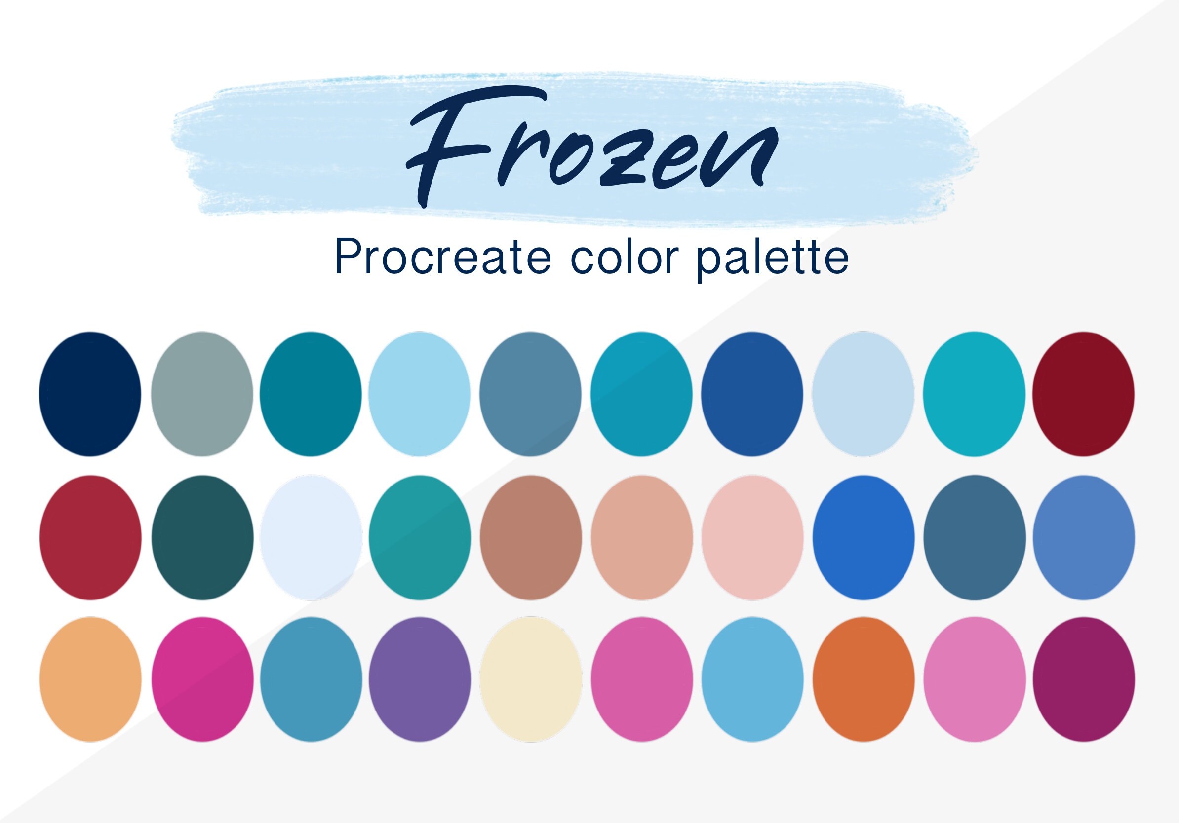 Procreate Colour Palette Frozen Princess Procreate Swatches - Etsy