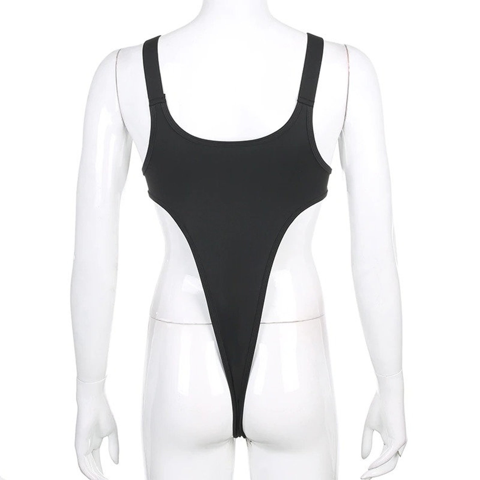 Y2K Cut Out Strap Bodysuit With Buckle Off Shoulder Sleeveless Etsy