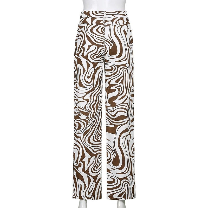 2000S Zebra Print Casual High Waist Pants Skinny Long Trousers | Etsy
