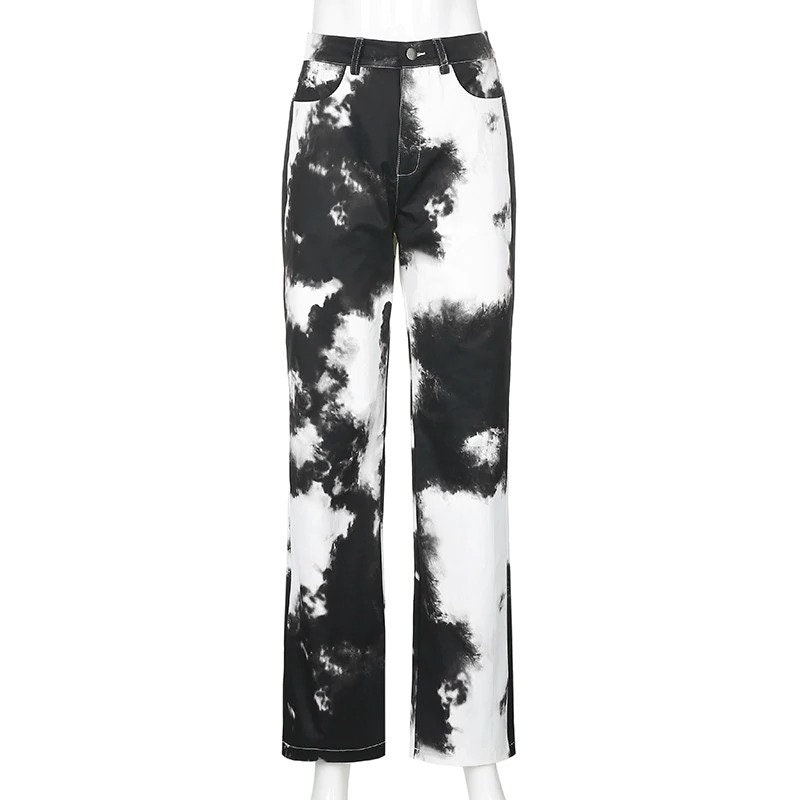 Y2K Tie Dye Streetwear Cargo Pants Women Preppy Style High | Etsy