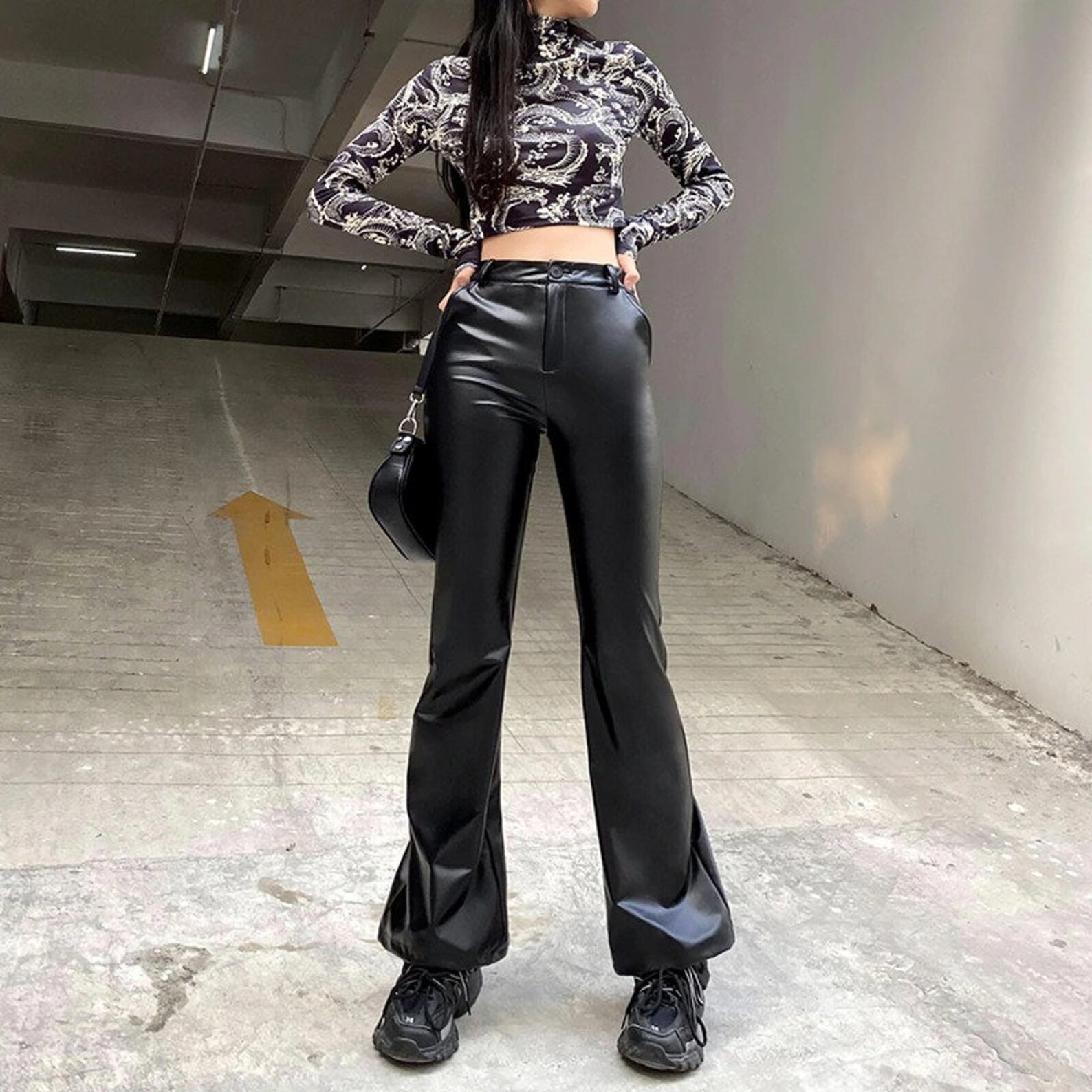 high waisted goth pants