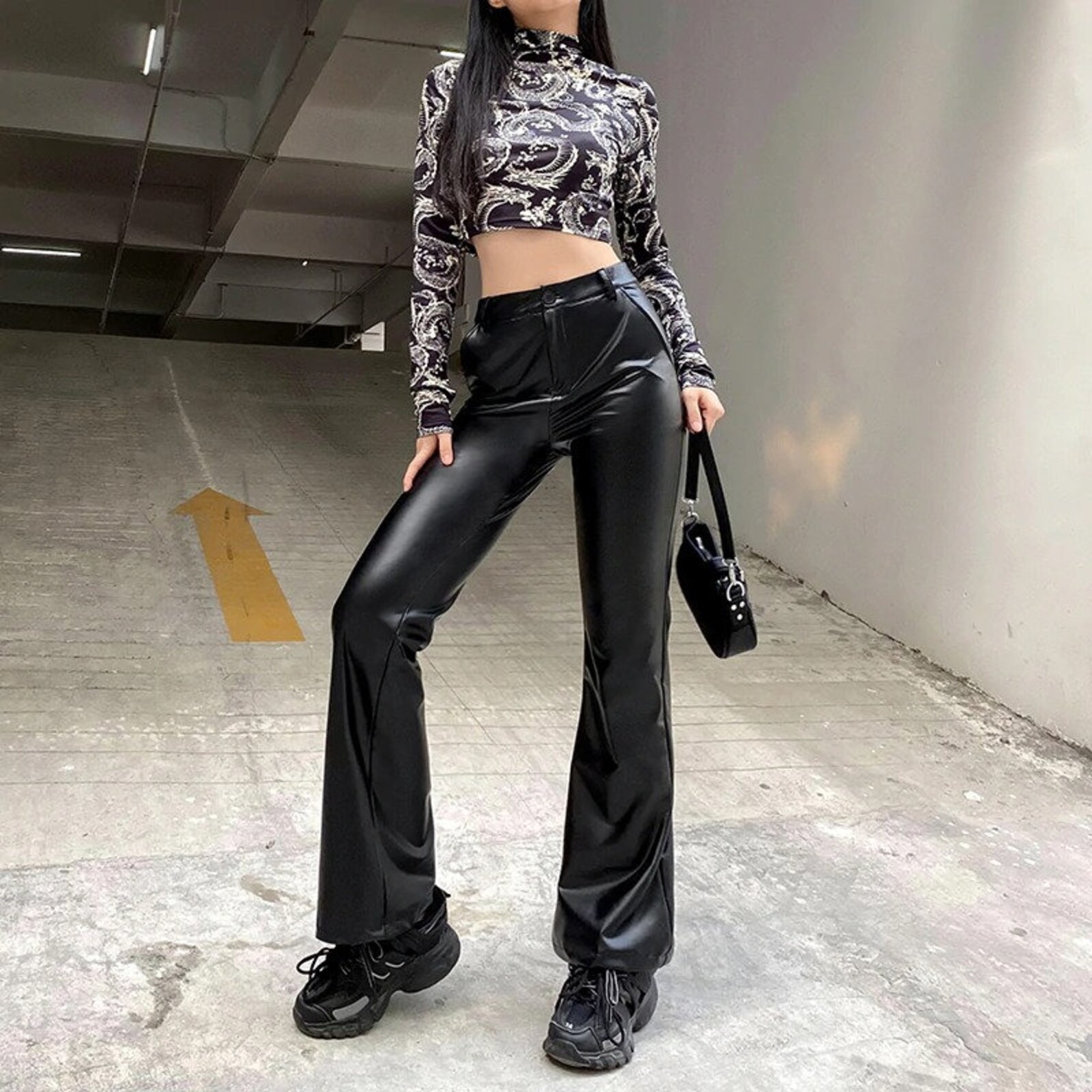 high waisted goth pants