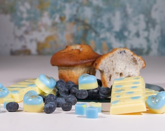 Blueberry Muffin Scented Rapeseed & Coconut Wax Melts | Snap Bar | Heart | Mini Heart