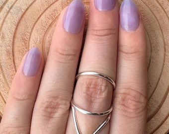 Geometric Swan Ring | Finger splint for EDS/Arthritis | Joint stabilization for Hypermobility | Swan Deformity | Sterling Silver
