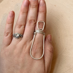 MCP Ring Splint | Finger Splint For MCP Joint Stabilization | EDS | Arthritis | Trigger Finger | Handmade Rings | 940 Silver image 1